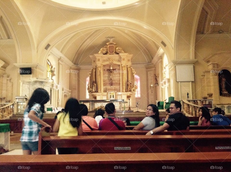 Inside the church at lipa batangas