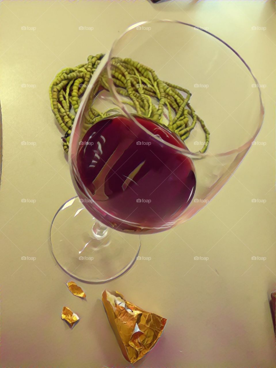 Glass with red wine 2