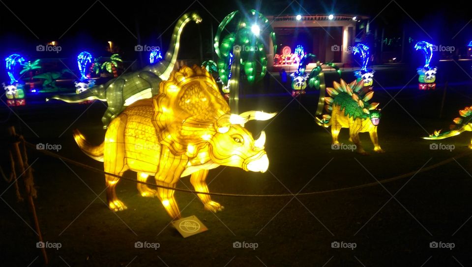 triceratops Chinese lanterns