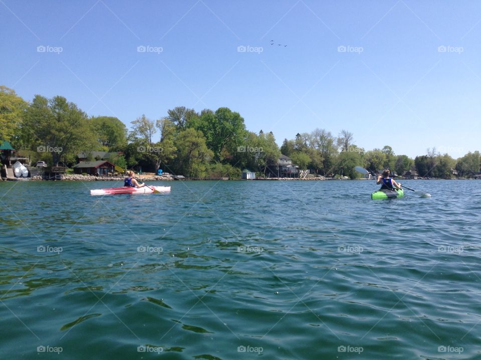 Kayaking on Lake Simcoe, Ontario