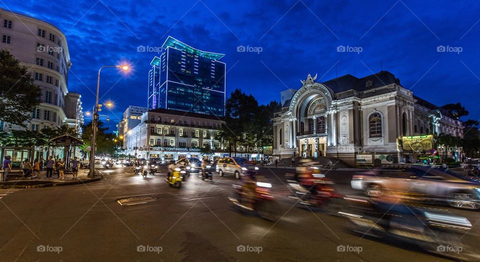 Traffic at the Saigon opera