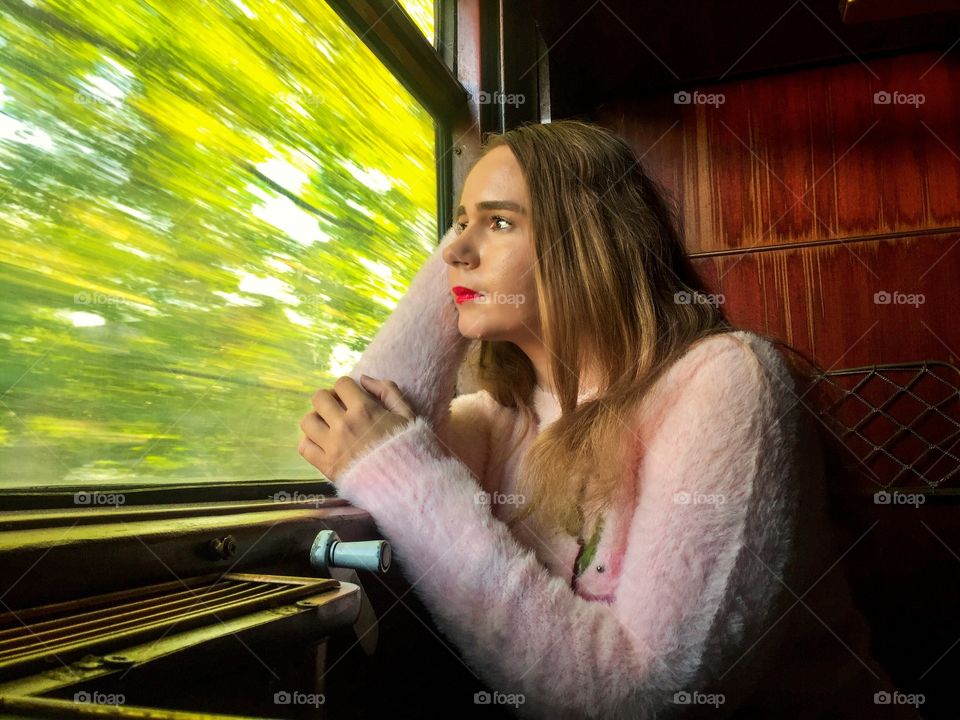 Woman on the train