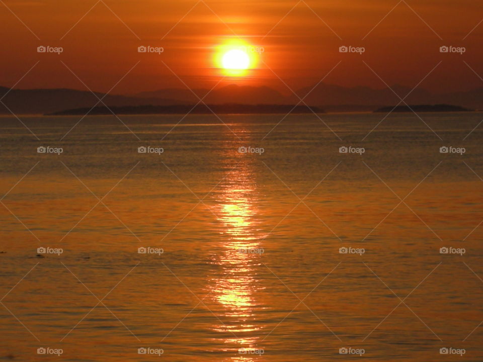 hazey summer sunset