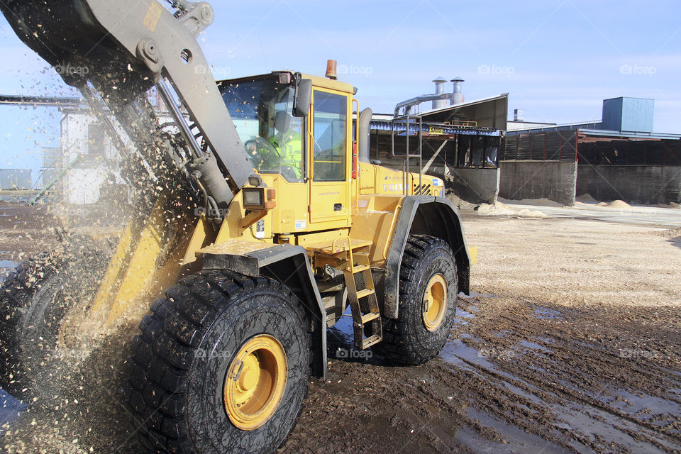 Yellow bulldozer