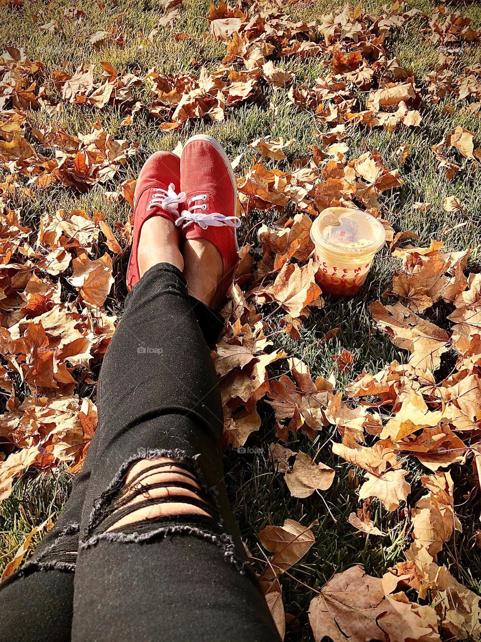 Coffee in the park in November 