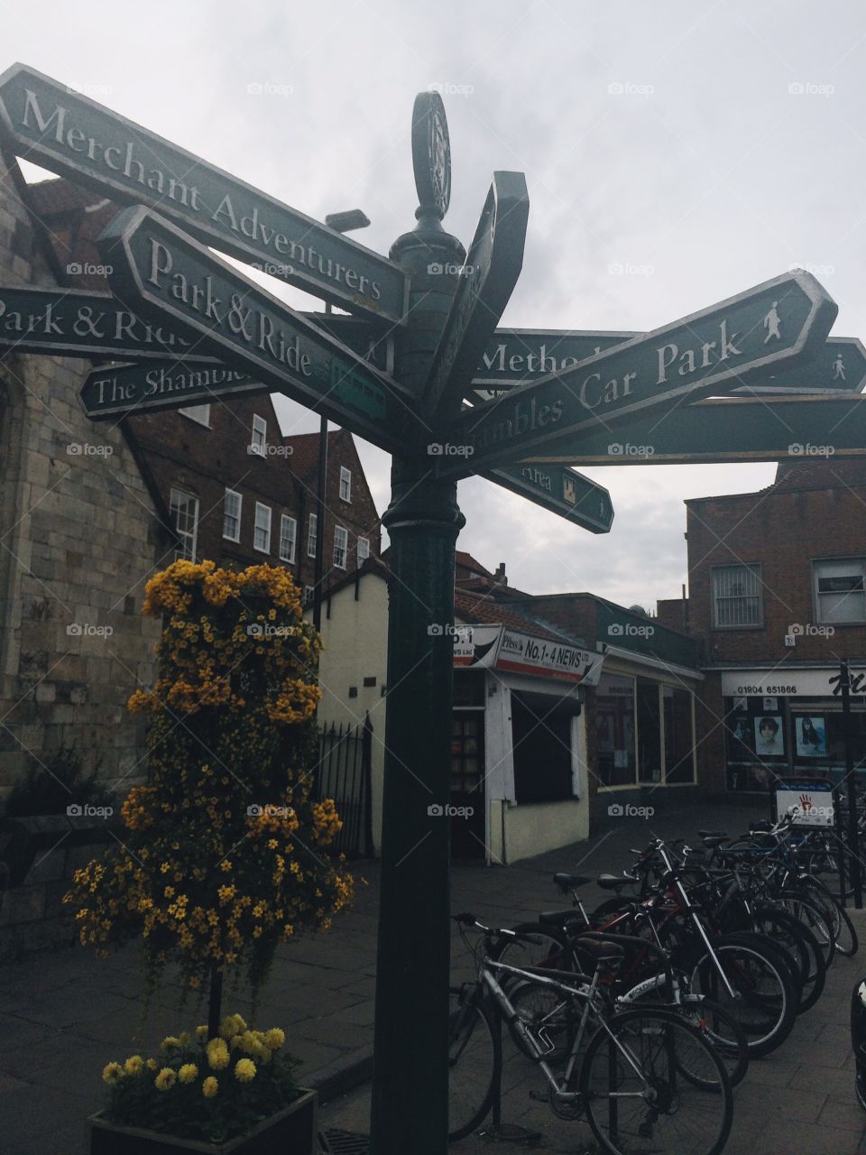 Streets sign in York, England.