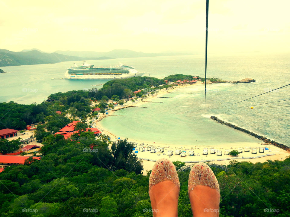 Zip lining in Labadee with Independence of the Seas