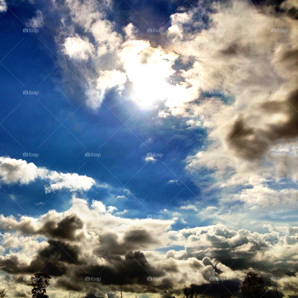 sky blue sun cloud by aussiebob