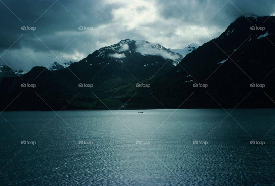 View of mountain in lake