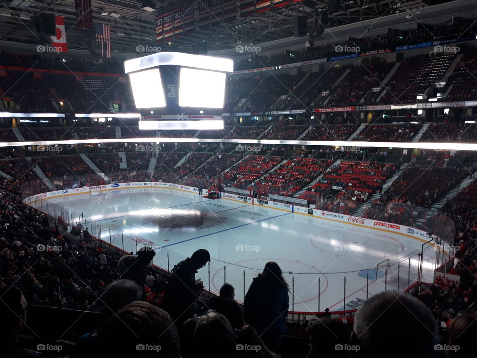 hockey game at the Scotiabank place
