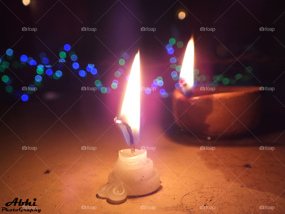 candle in the diwali nights