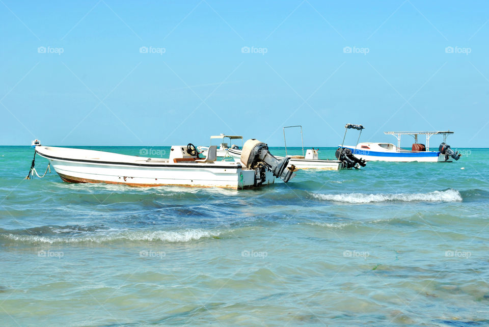 Local fishermen boats in suuny day
