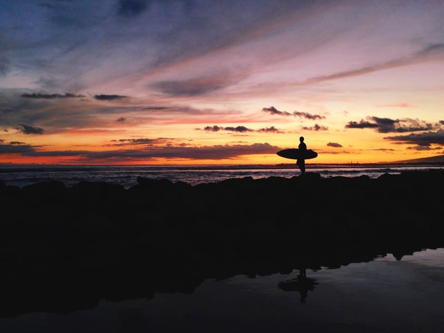 Surfer at sunset
