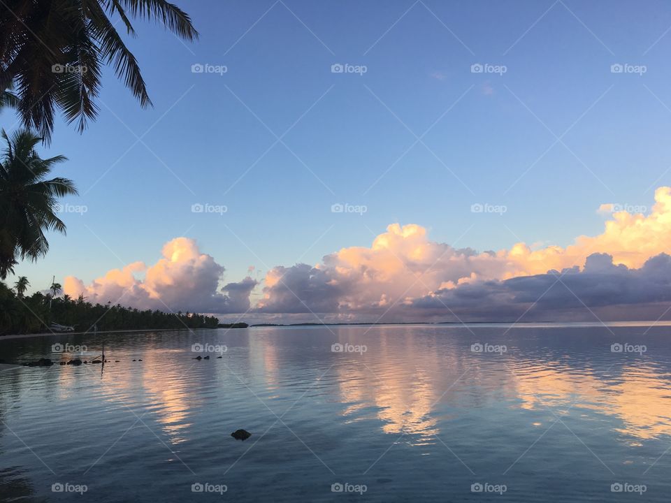 Early morning reflection on atoll