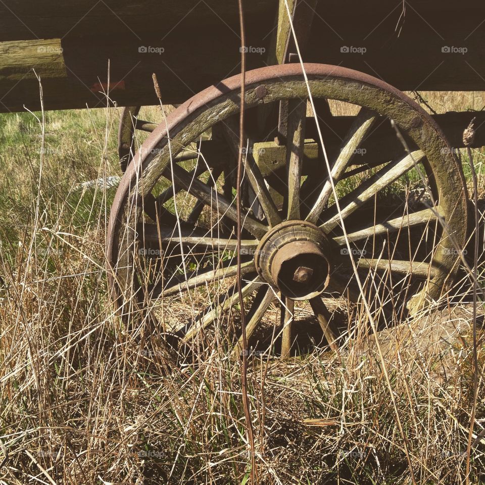 Old wheel. Old fashioned country