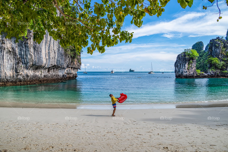 Summer time on the beautiful island in the southern of Thailand