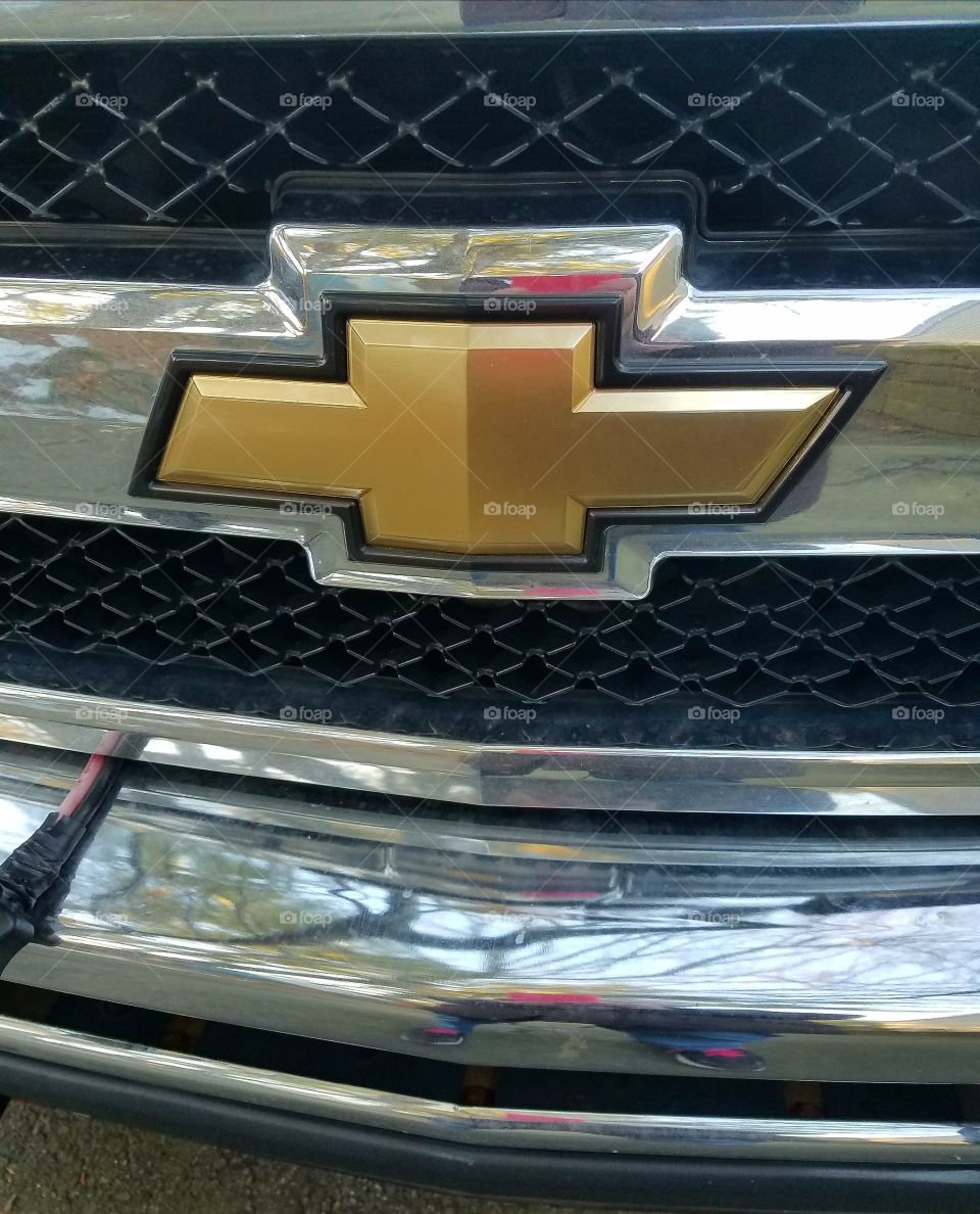 Front end of truck with Chevy Logo!