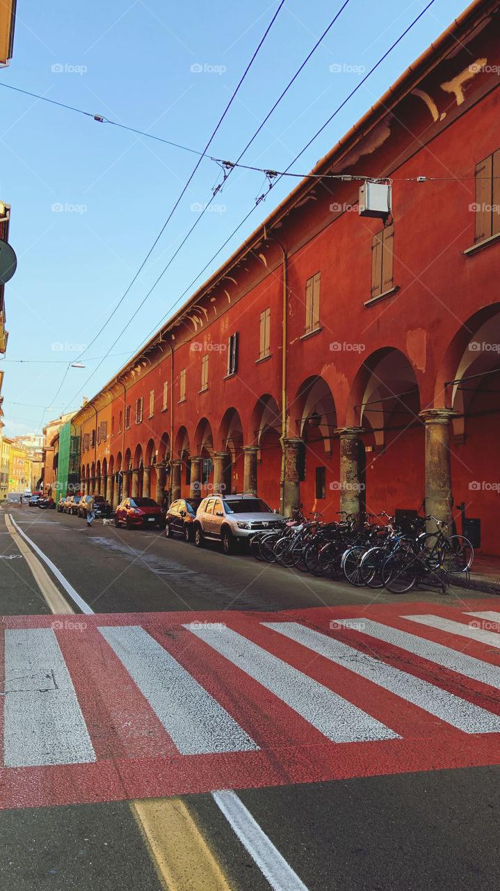 Panoramic view of street of arches architecture 