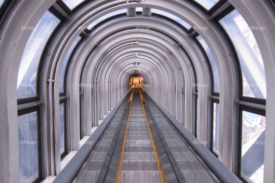 Going down the escalator