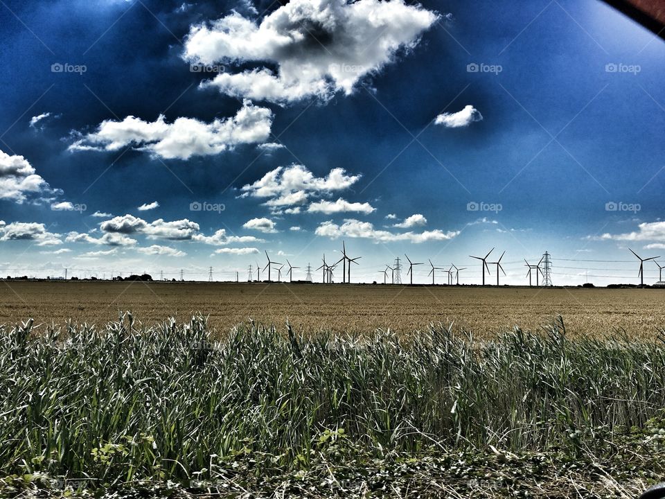 A simply stunning vista of the wind farm near Rye in Kent