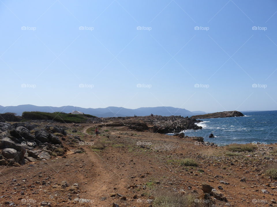 Seaside with dirt trail