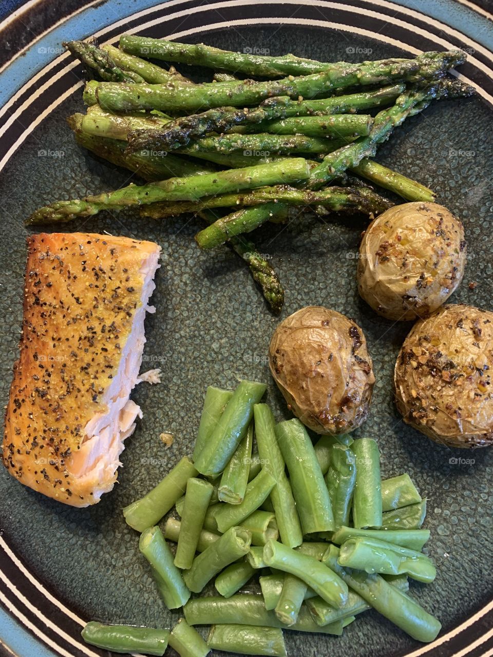 Salmon and vegetables 
