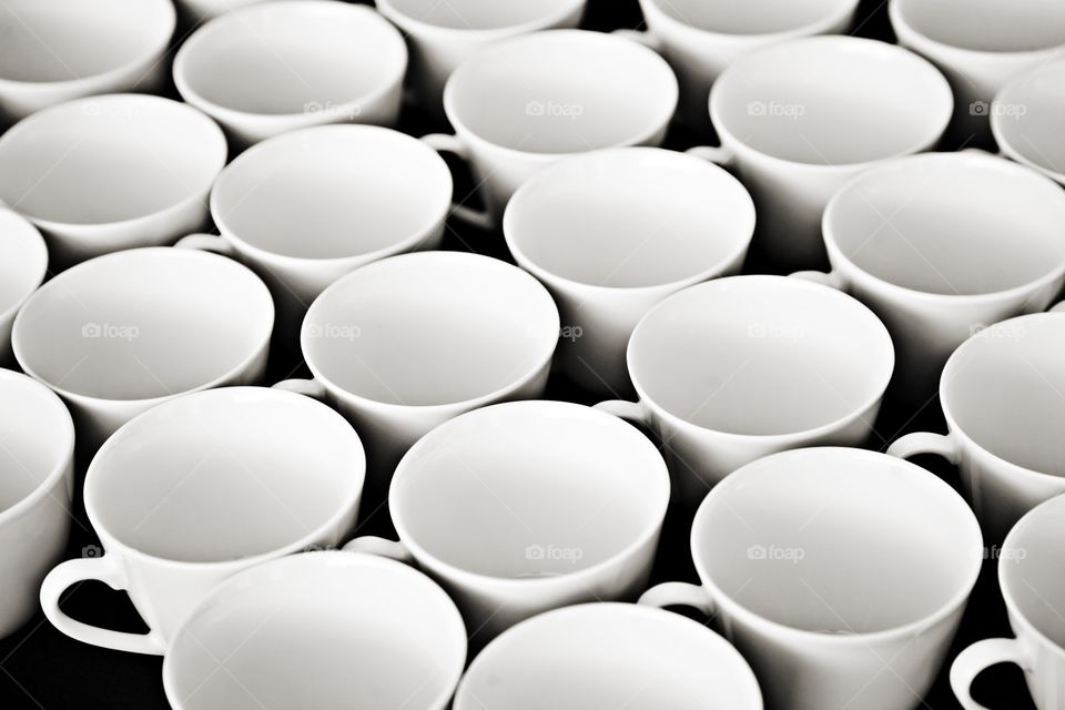 Rows of coffee cups
