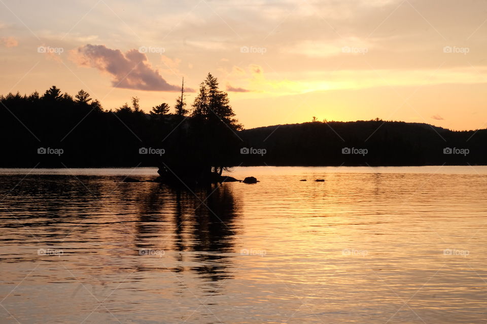 Sunset by the hawk lake in Canada with my iPhone 