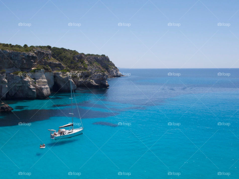 beach sky blue sea by derrybirkett