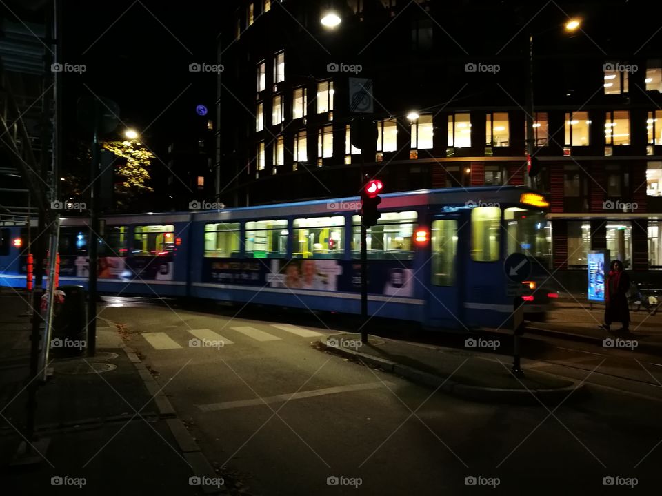 evening tram ride