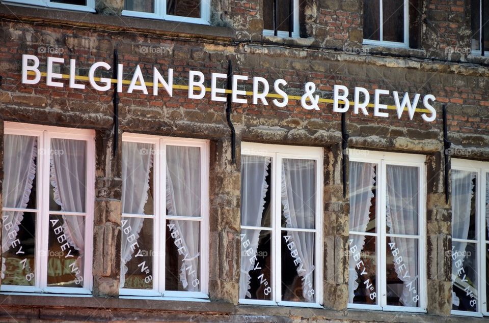 House with title Belgian beers and brews.