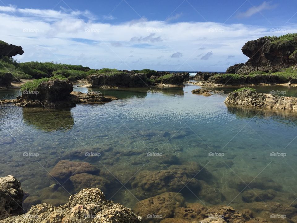 Clear waters Guam . Pristine water in Guam 