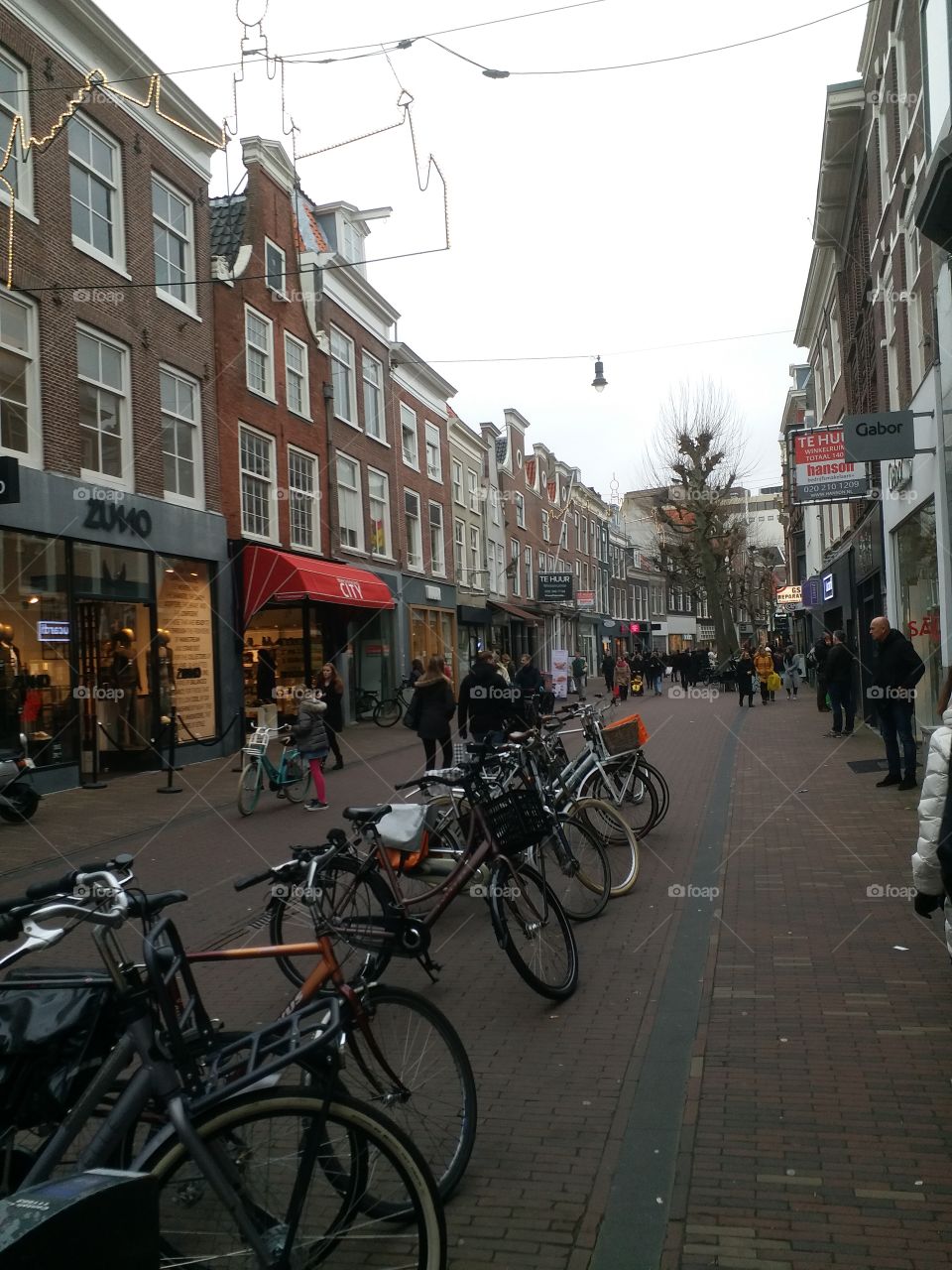 bicycles and shoppers, Haarlem, Netherlands