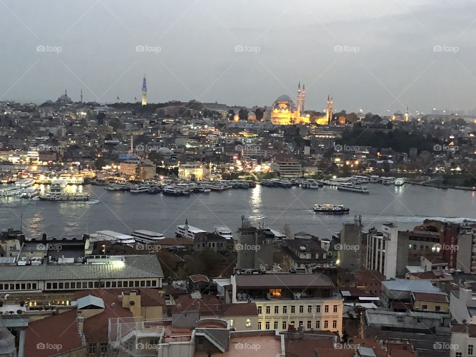 The Galata Tower — called Christea Turris by the Genoese — is a medieval stone tower in the Galata/Karaköy quarter of Istanbul, Turkey, just to the north of the Golden Horn's junction with the Bosphorus.This view is from there :)