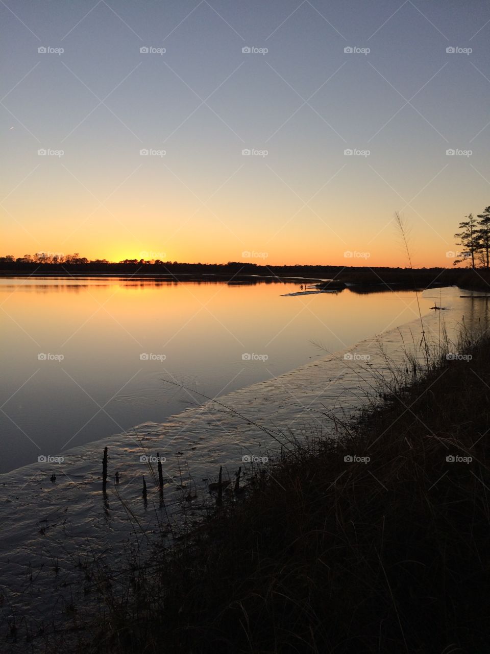 Sunset on the water