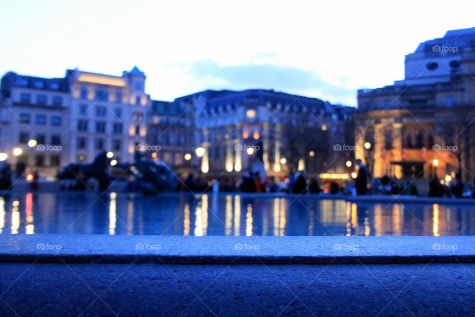 Trafalgar Square at night, London