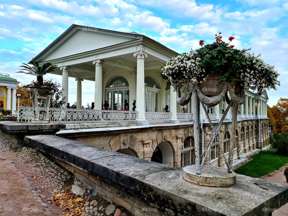 palace in the Tsarskoe Selo of St. Petersburg