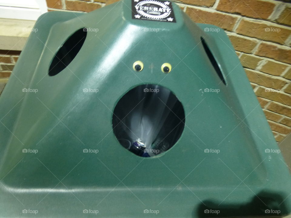 Recycling Bin with a Face
