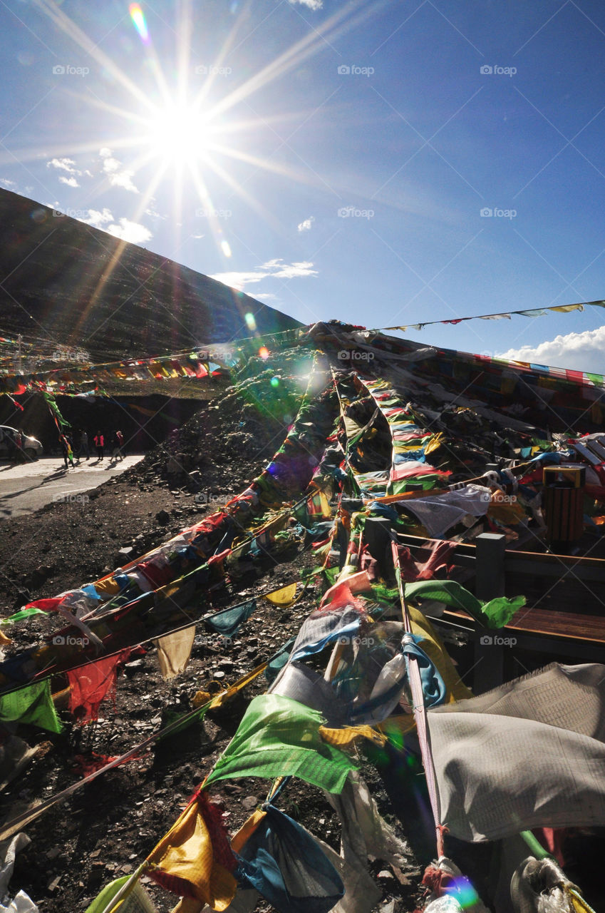 Colourful prayer flags