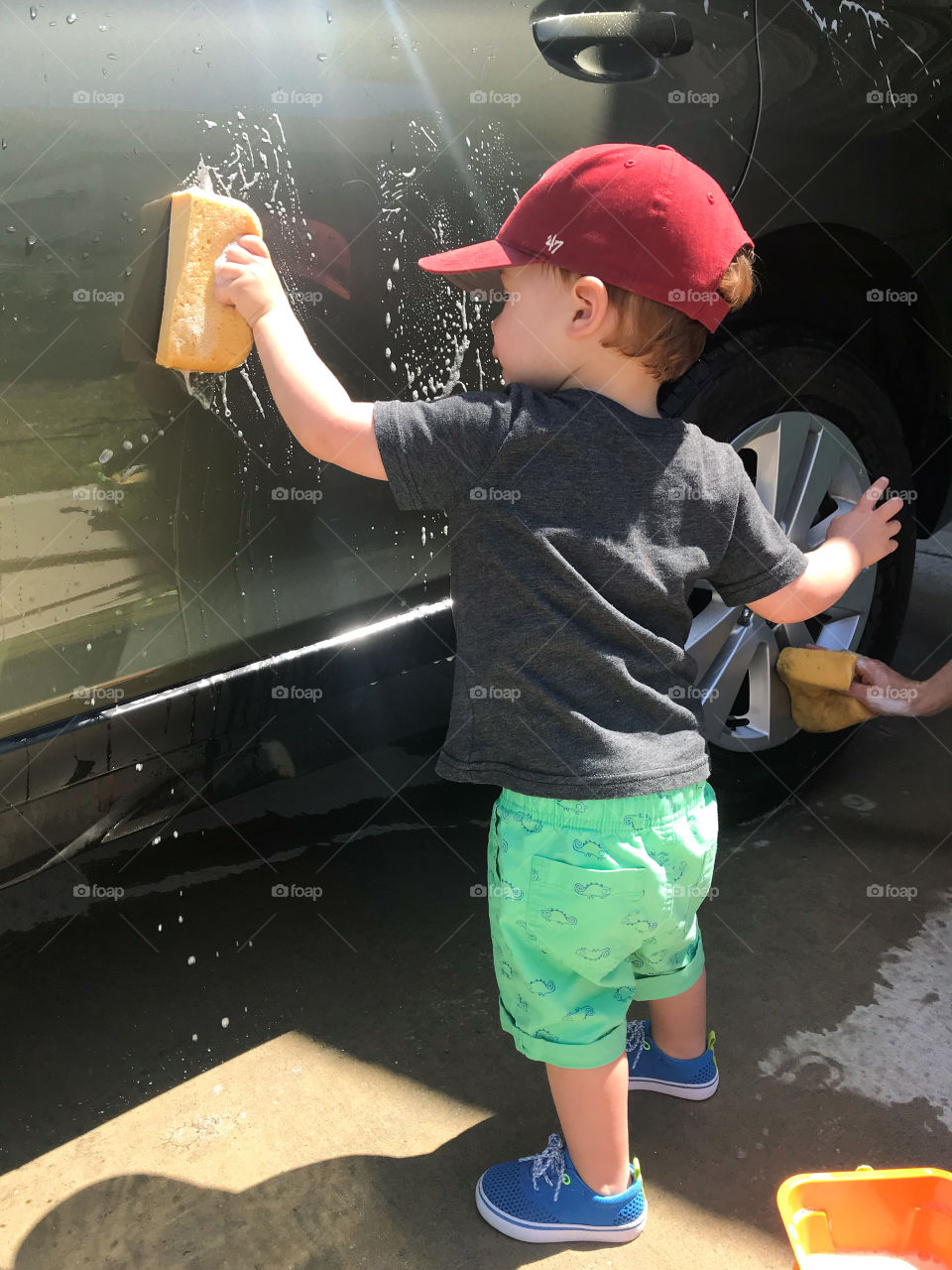 Washing the car