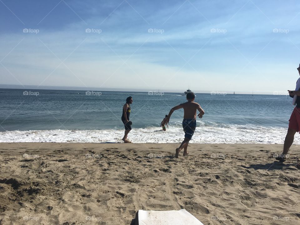 Playing on the beach 