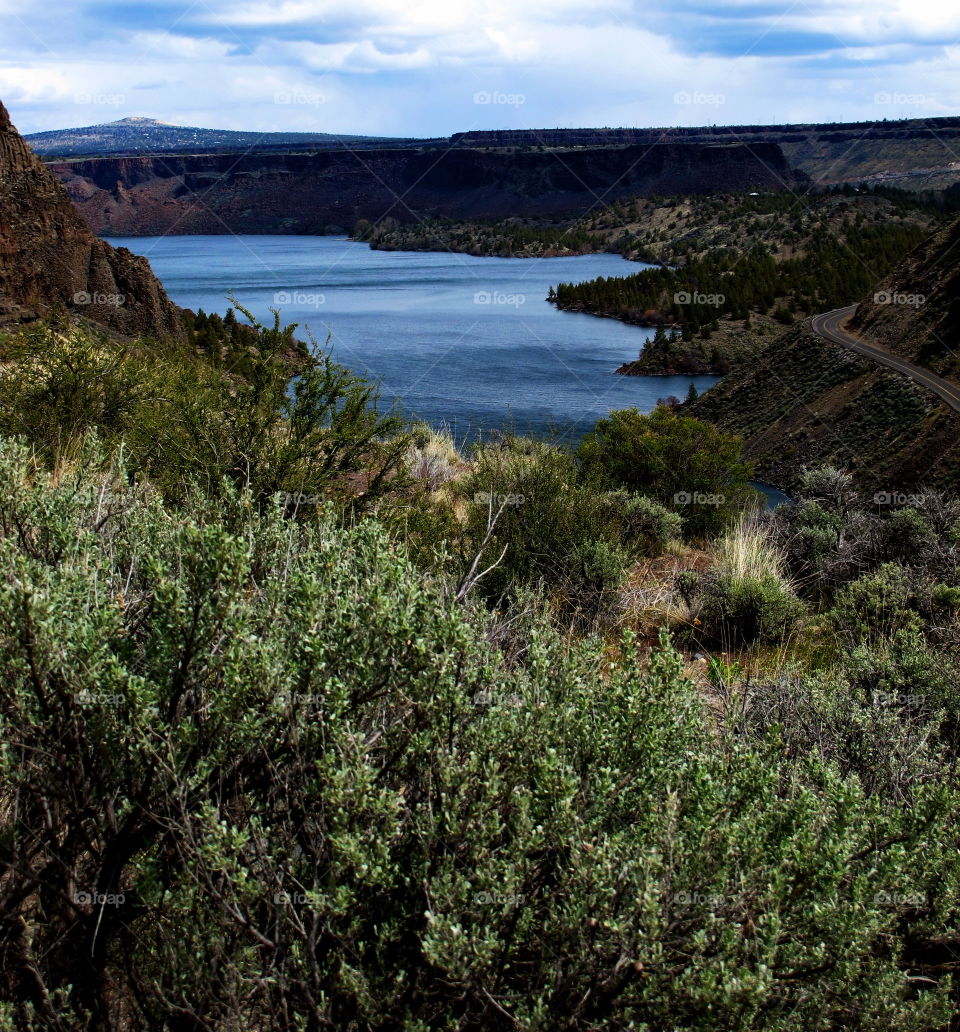 Landscape view of water and land