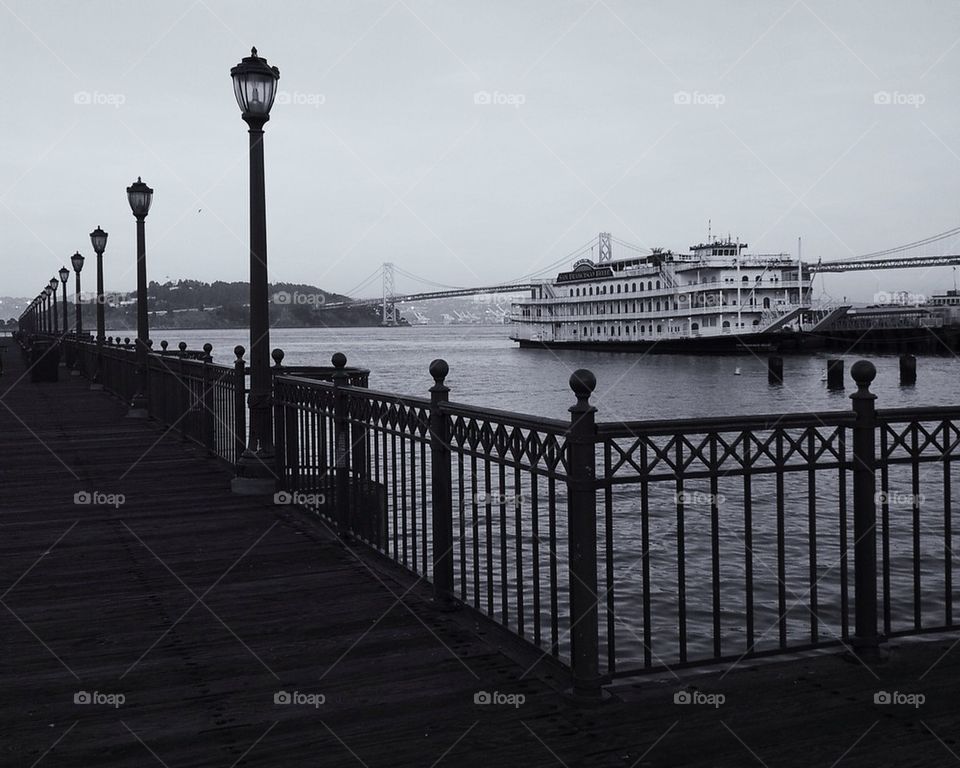 Ferry by Bay Bridge