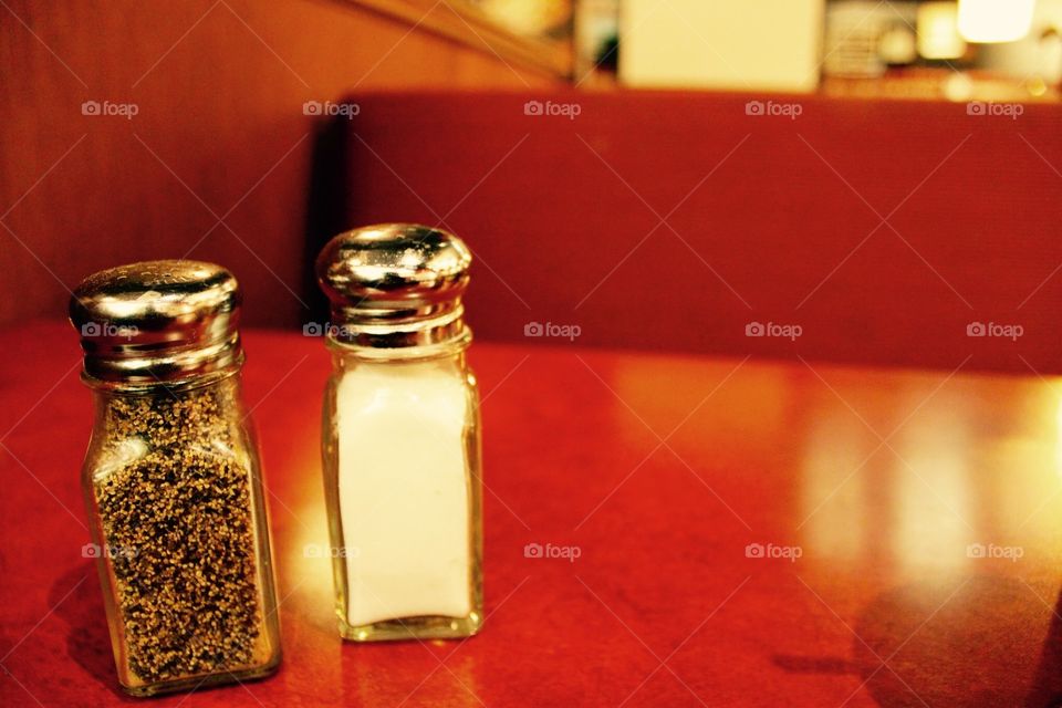 Salt and pepper. Salt and pepper at a restaurant 