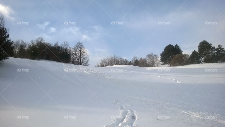 mountain covered with snow. winter