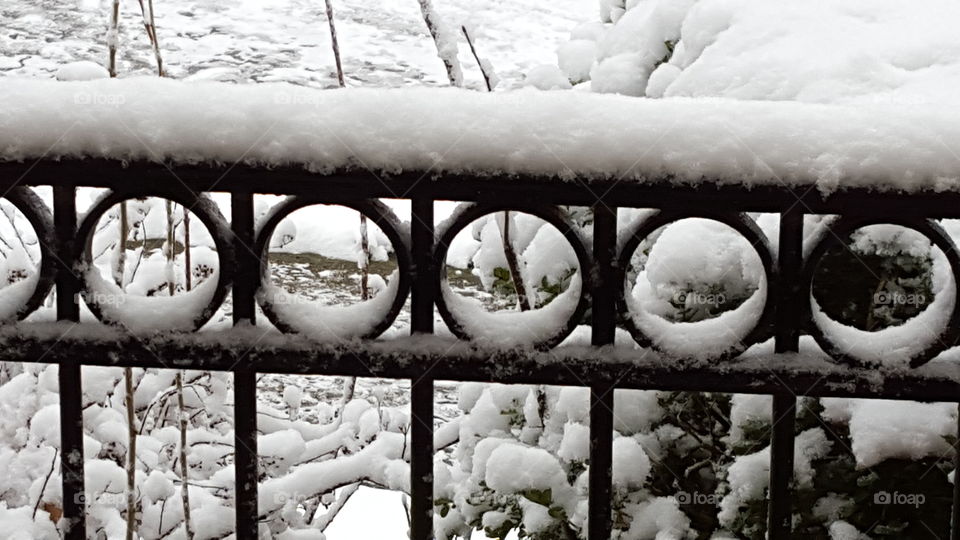 snowy fence