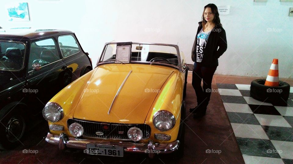 Woman standing near the car