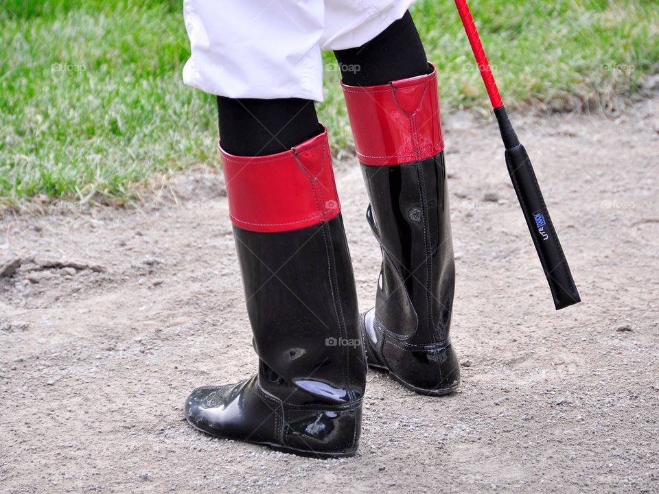 Opening Day at Saratoga. These riding boots and crop belong to a young Puerto Rican jockey who is making a name for himself. Jose Ortiz- Phipps