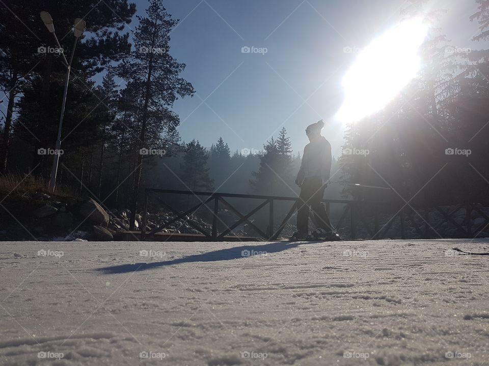 bansko ski resort. Skiing with the sun