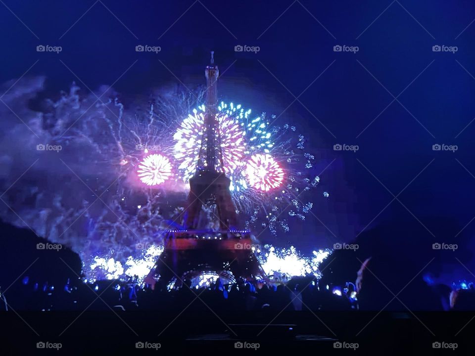 Fireworks exploding..